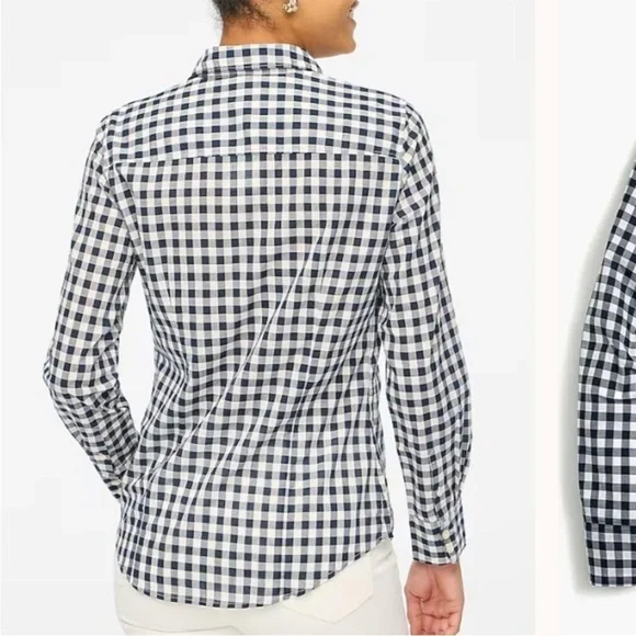 J.Crew Gingham lightweight cotton shirt in signature fit In Gngm Md - Picture 3 of 6